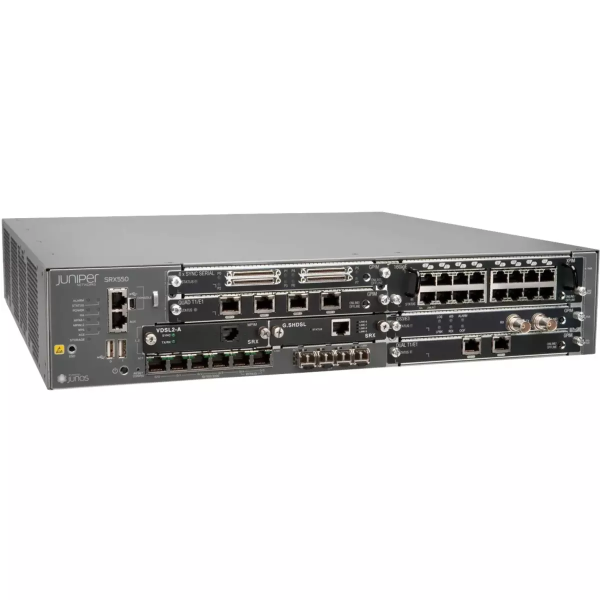 Juniper SRX550 Services Gateway with 4G DRAM, 8G CF and 1 AC PSU